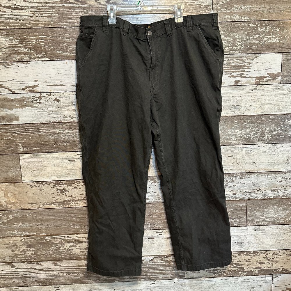 Carhartt Relaxed Fit Men's Grey Canvas Work Wear Carpenter Jeans